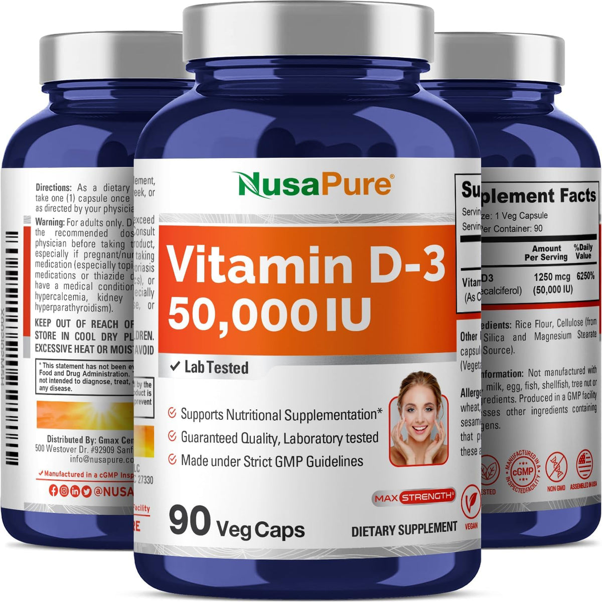 NusaPure Vitamin D3 50,000 IU, 90 Vegetarian – Cell division: Plays a role in the process of cell division. – Image 5