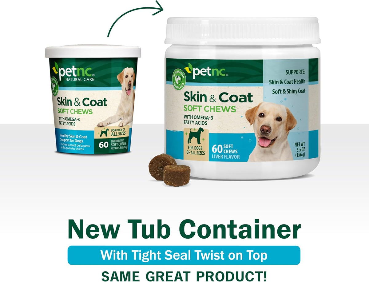 PetNC Natural Care Dog Skin and Coat Supplement, Omega-3 EPA & DHA, 60 Chewables - görsel 3