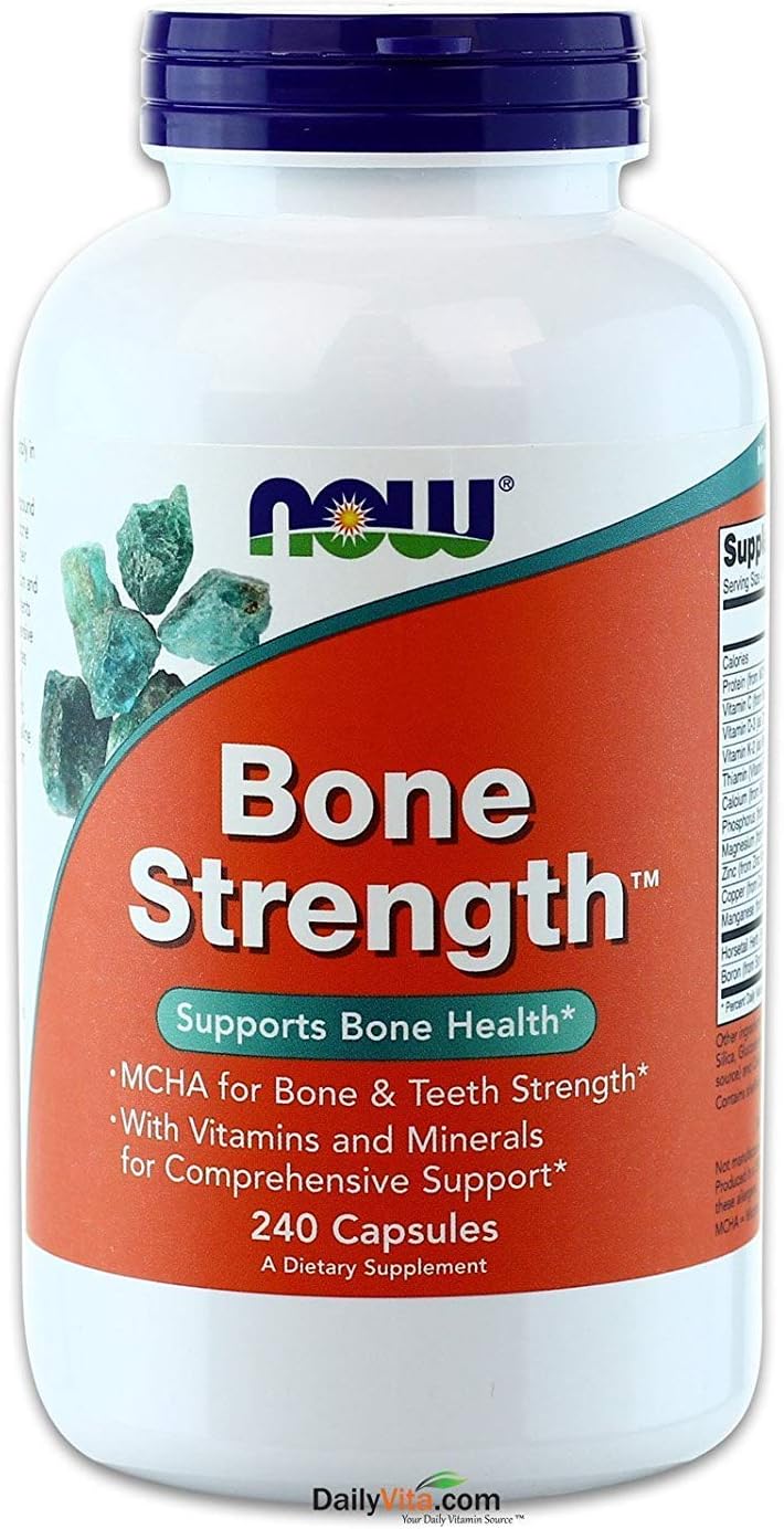 Now Foods Bone Strength, 240 Capsules (Value Pack of 5 Bottles) - görsel 1