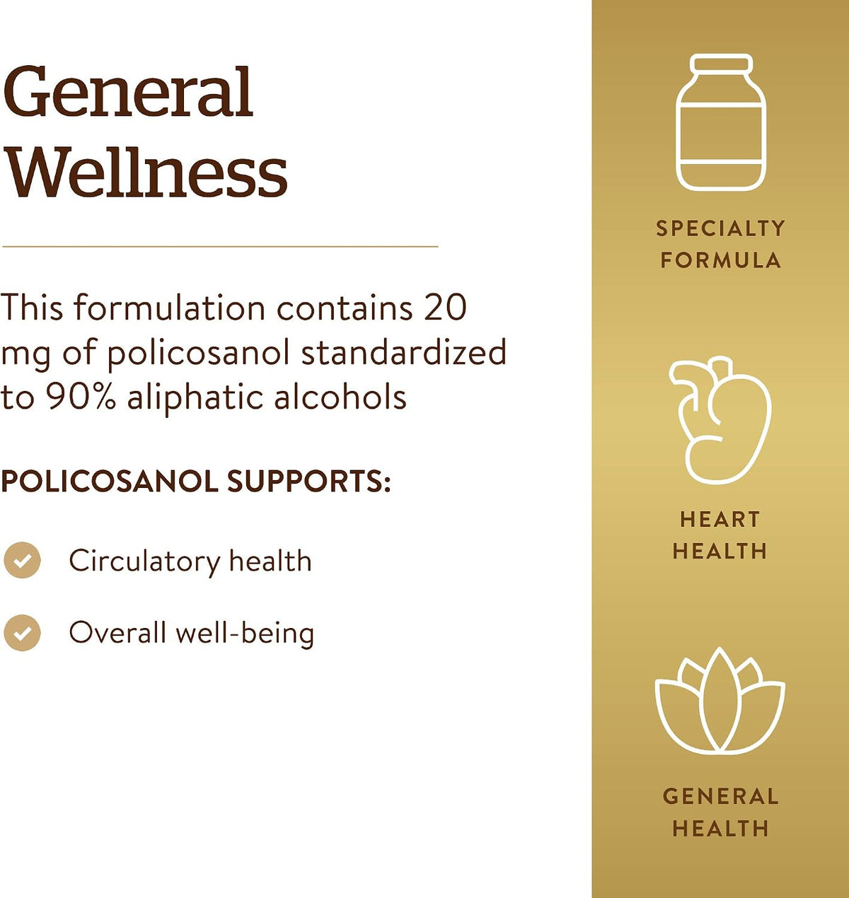 Solgar Policosanol 20 mg - 100 Vegetable Capsules - Heart Health Support - görsel 4