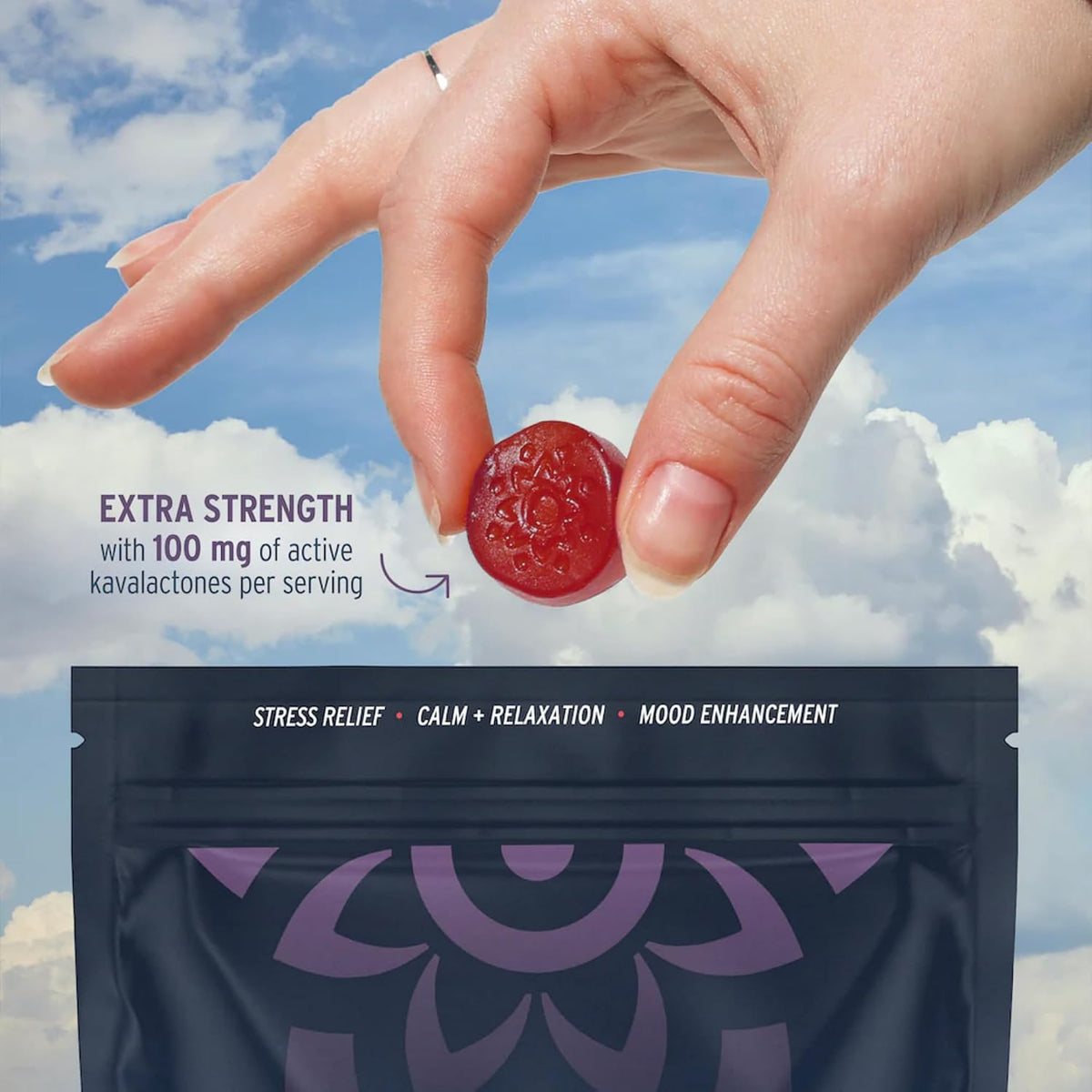 SUNMED Kava Gummies for Stress Relief & Deep Calm | 100mg Kavalactones | Vegan, Pacific Island Root Extract | Mixed Berry Flavour - görsel 3