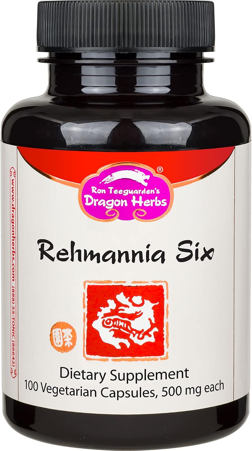 Dragon Herbs Rehmannia Six Combination – 500 mg, 100 Vegetarian Capsules - görsel 1