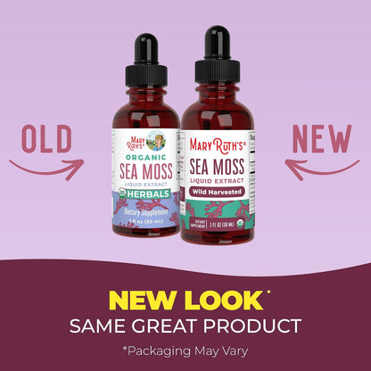 MARYRUTH'S Organic Irish Sea Moss Liquid Drops | Chondrus Crispus | Wild Harvested | Organic Irish Moss Formulated for Adults & Kids Ages 14+ | Unflavoured | Sugar Free | Vegan | Non-GMO | 30 ml
