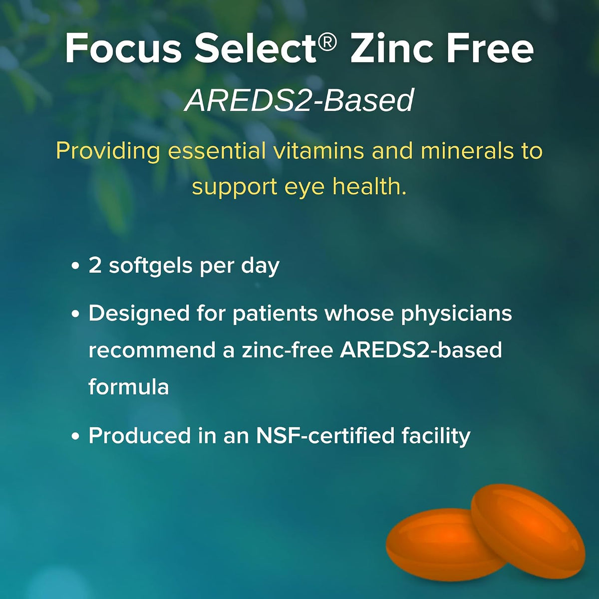 Focus Select Zinc Free Formula - AREDS2 Eye Supplement, 180 Softgels - görsel 4