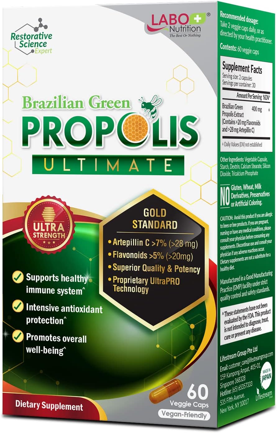LABO Nutrition Brazilian Green Propolis Ultimate 3-Pack – 180 Vegan Capsules - görsel 10