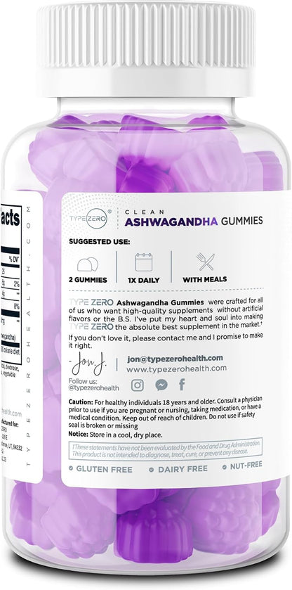 Type Zero Ashwagandha Gummies - 60 Gummies (30 Servings)