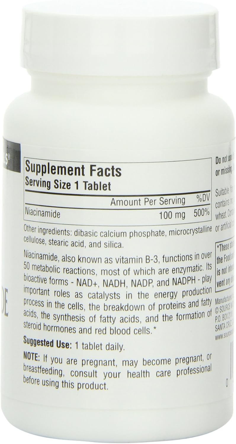 Source Naturals Niacinamide Vitamin B-3 100mg – 250 Tablets (Pack of 3) - görsel 3