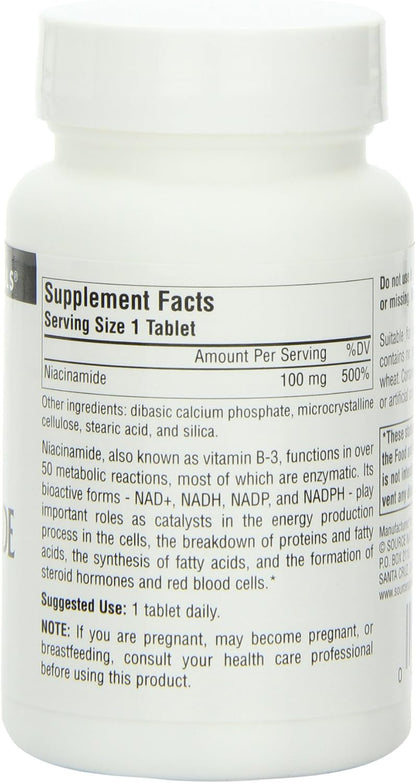 Source Naturals Niacinamide Vitamin B-3 100mg – 250 Tablets (Pack of 3)