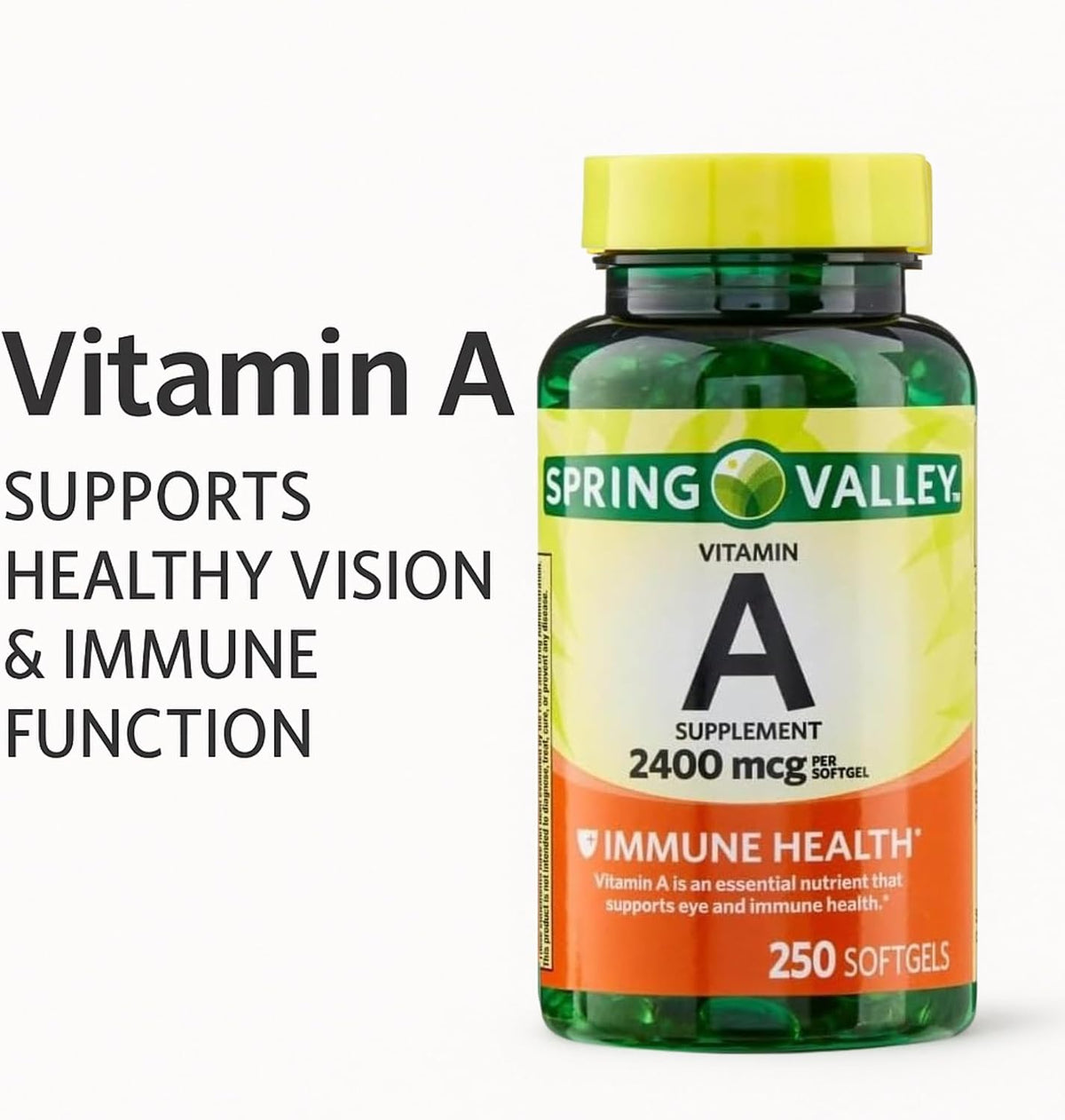 Vitamin A 2400 mcg – 250 Softgels | High Strength Supplement for Vision, Skin and Immune Support - görsel 2