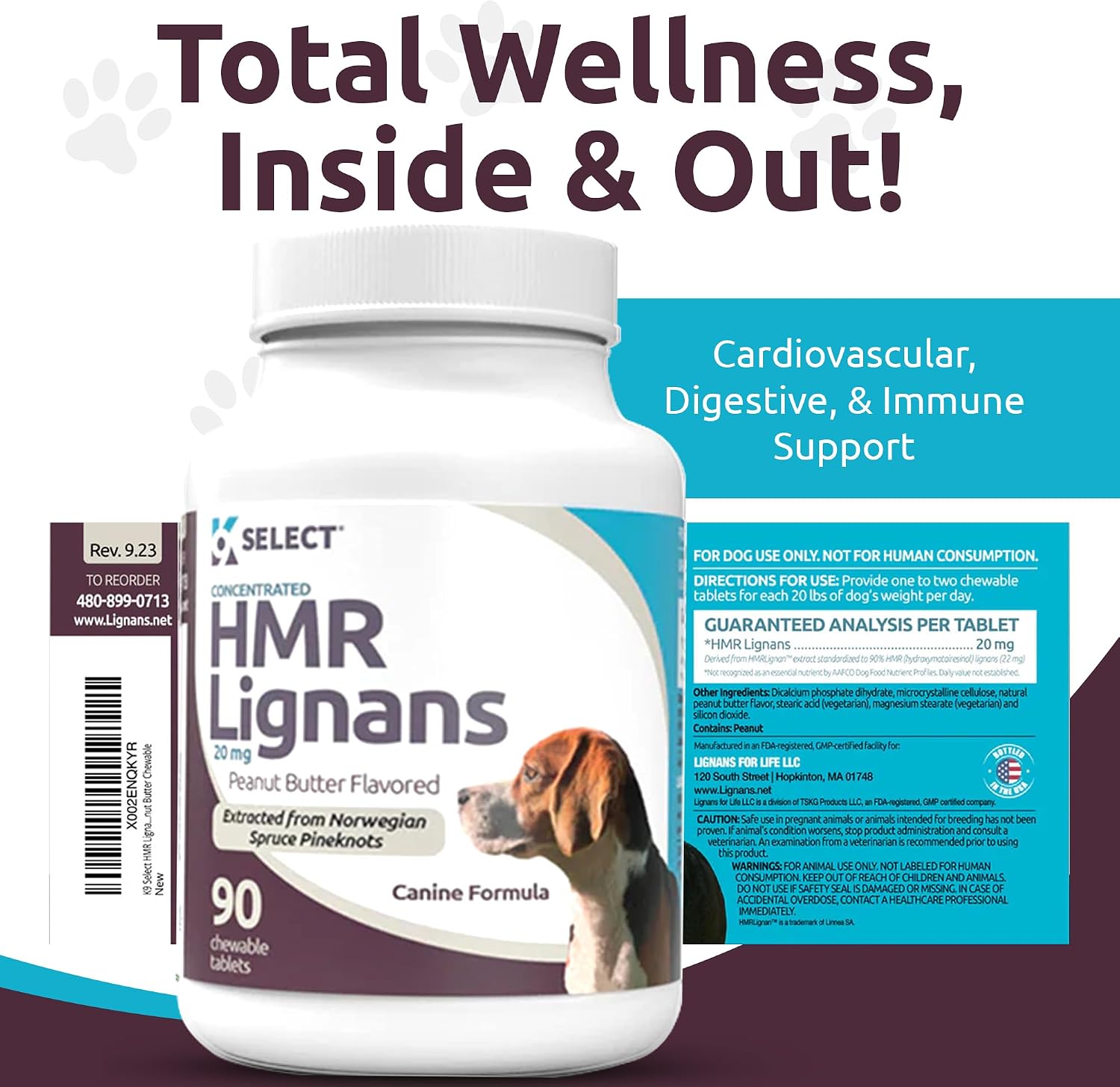 K9 Select HMR Lignans for Dogs – 20mg Norway Spruce Extract, 90 Tablets (Peanut Butter) - görsel 7