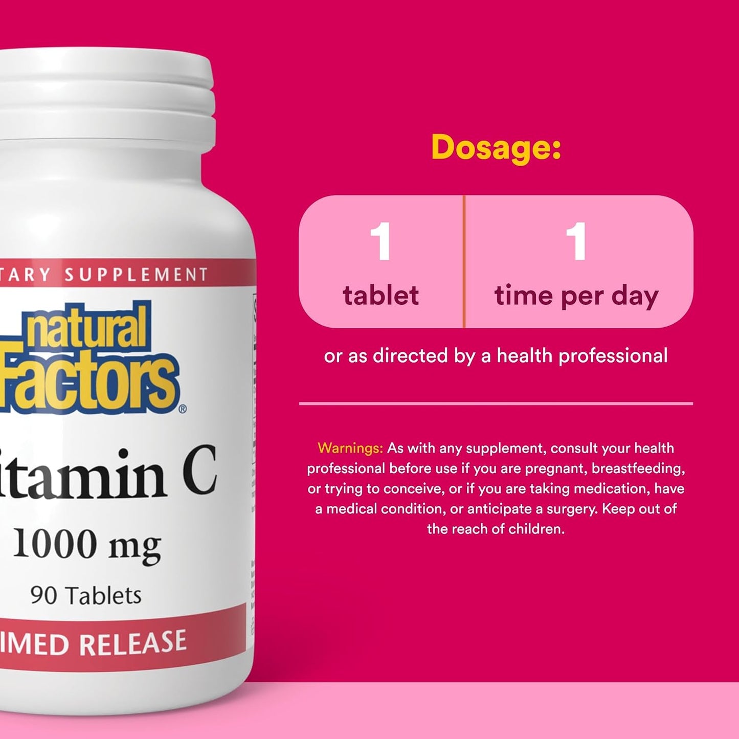 Natural Factors Vitamin C 1000mg Time Release – 90 Tablets - görsel 3