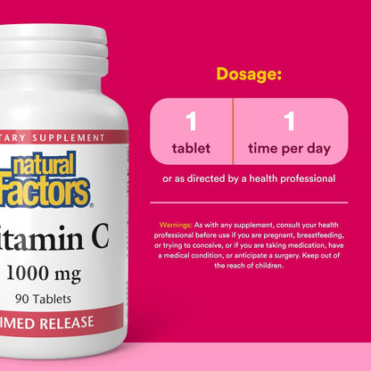 Natural Factors Vitamin C 1000mg Time Release – 90 Tablets