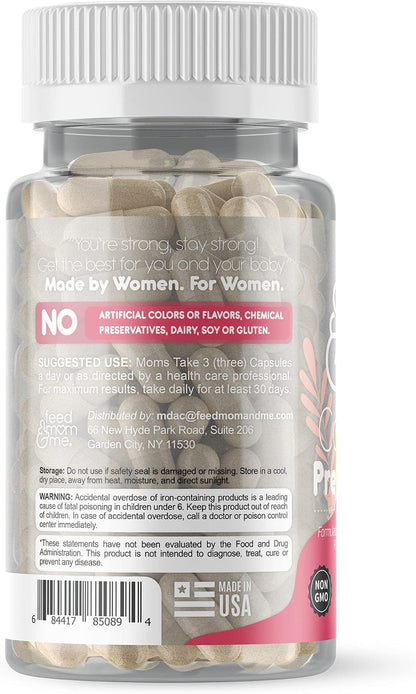 Feed Mom & Me Prenatal Vitamin + DHA - 22 Vitamins & Minerals for Baby’s Development & Mum's Nourishment, 30-Day Supply