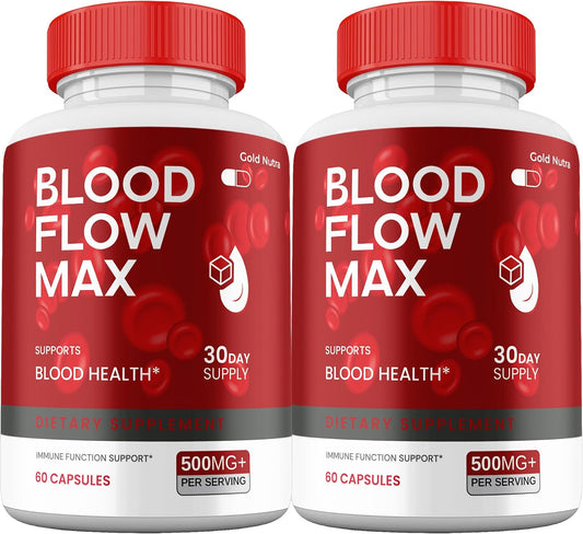 Blood Flow Max (2-Pack) - Maximum Strength Supplement Capsules