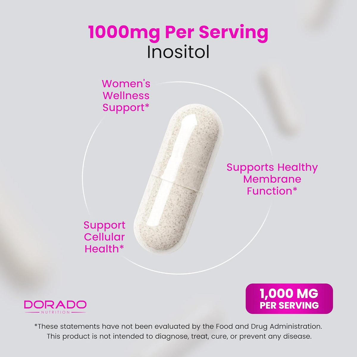 Myo-Inositol 1000mg Capsules – Hormone Balance Support – 120 Count - görsel 4
