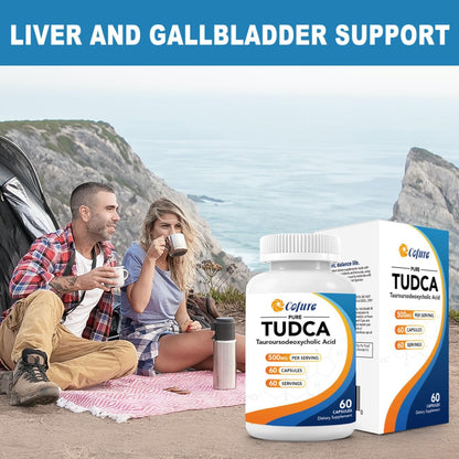 TUDCA 500mg Supplement – Liver and Gallbladder Support – Vegan, Gluten-free, Non GMO – 60 Capsules