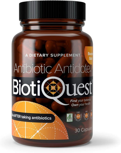 BiotiQuest Antibiotic Antidote Probiotics – Rebalance After Antibiotics, 20 Billion CFU, Non-GMO, Gluten-free, 30 Capsules