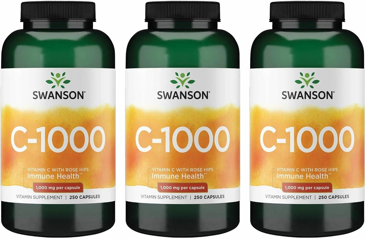 Swanson Vitamin C with Rose Hips, 1000mg, 90 Capsules - görsel 10