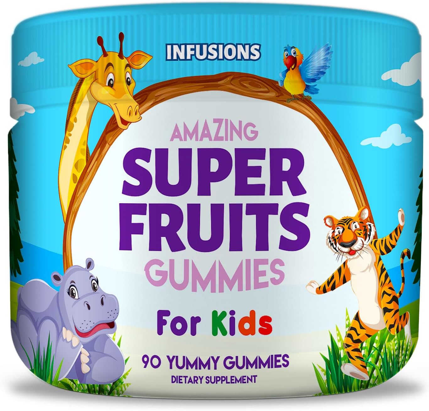 Infusions Super Fruit Gummies for Kids – Antioxidant Blend – 90 Count - görsel 1