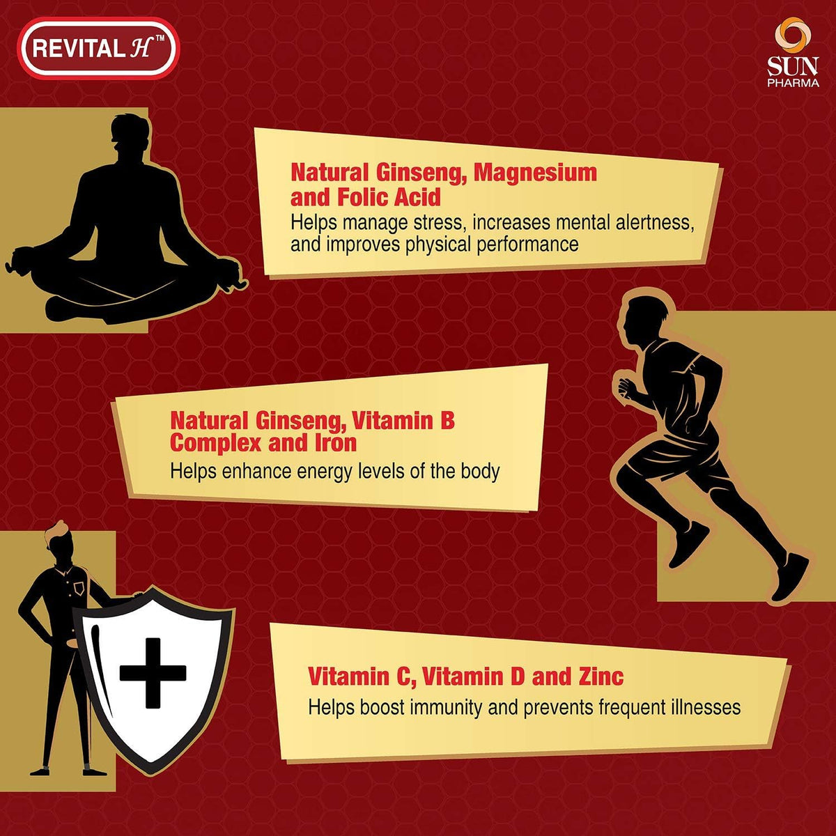 Revital H for Men Multivitamin with Natural Ginseng - 60 Capsules - görsel 3