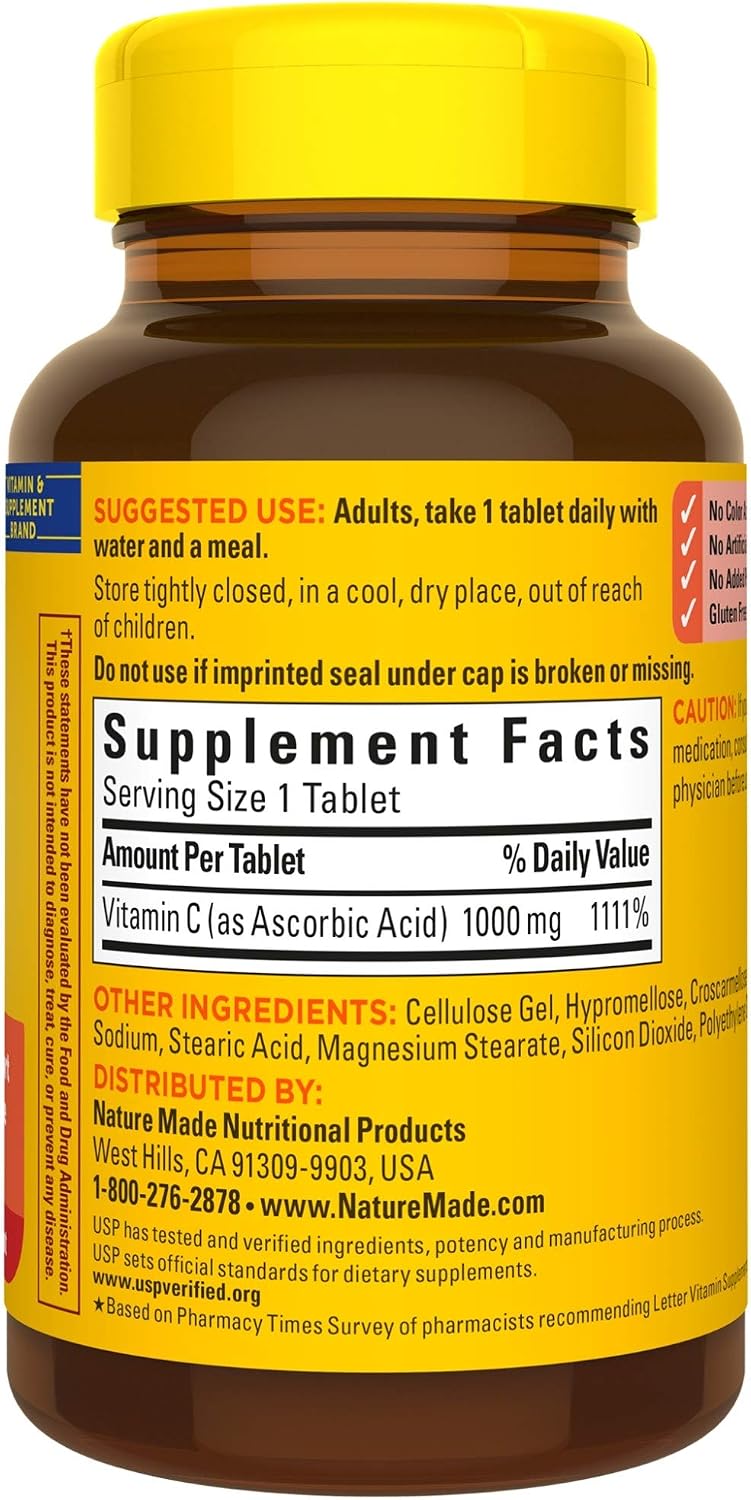 Nature Made Vitamin C 1000 mg Tablets, 300 Tablets (Pack of 3) - görsel 8