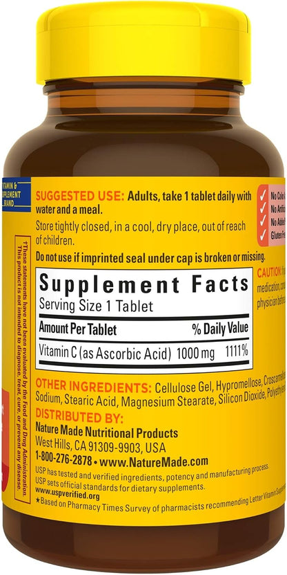 Nature Made Vitamin C 1000 mg Tablets, 300 Tablets (Pack of 3)
