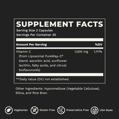 LifeSeasons Essentials Liposomal Vitamin C - 1000 mg - 60 Capsules