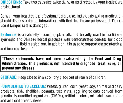 XYMOGEN Berberine HCl - Plant-Based Supplement for Metabolic and Immune Support (120 Capsules)