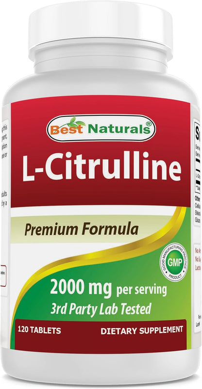 Best Naturals L-Citrulline 2000mg per Serving – Non-GMO & Gluten-free – 120 Tablets (Pack of 2)