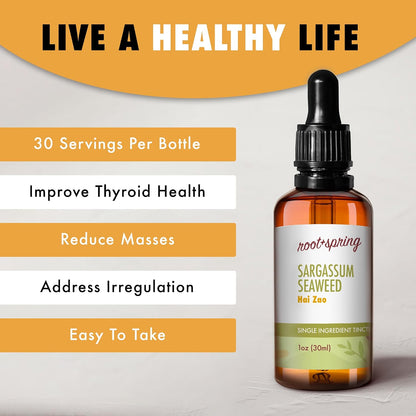 Sargassum Seaweed - Hai Zao Tang – Hai Dai Herbal Tincture (Liquid Extract) - Concentrate with Dropper - Natural TCM Supplement Single Ingredient Formula 1 oz (Pack of 4)