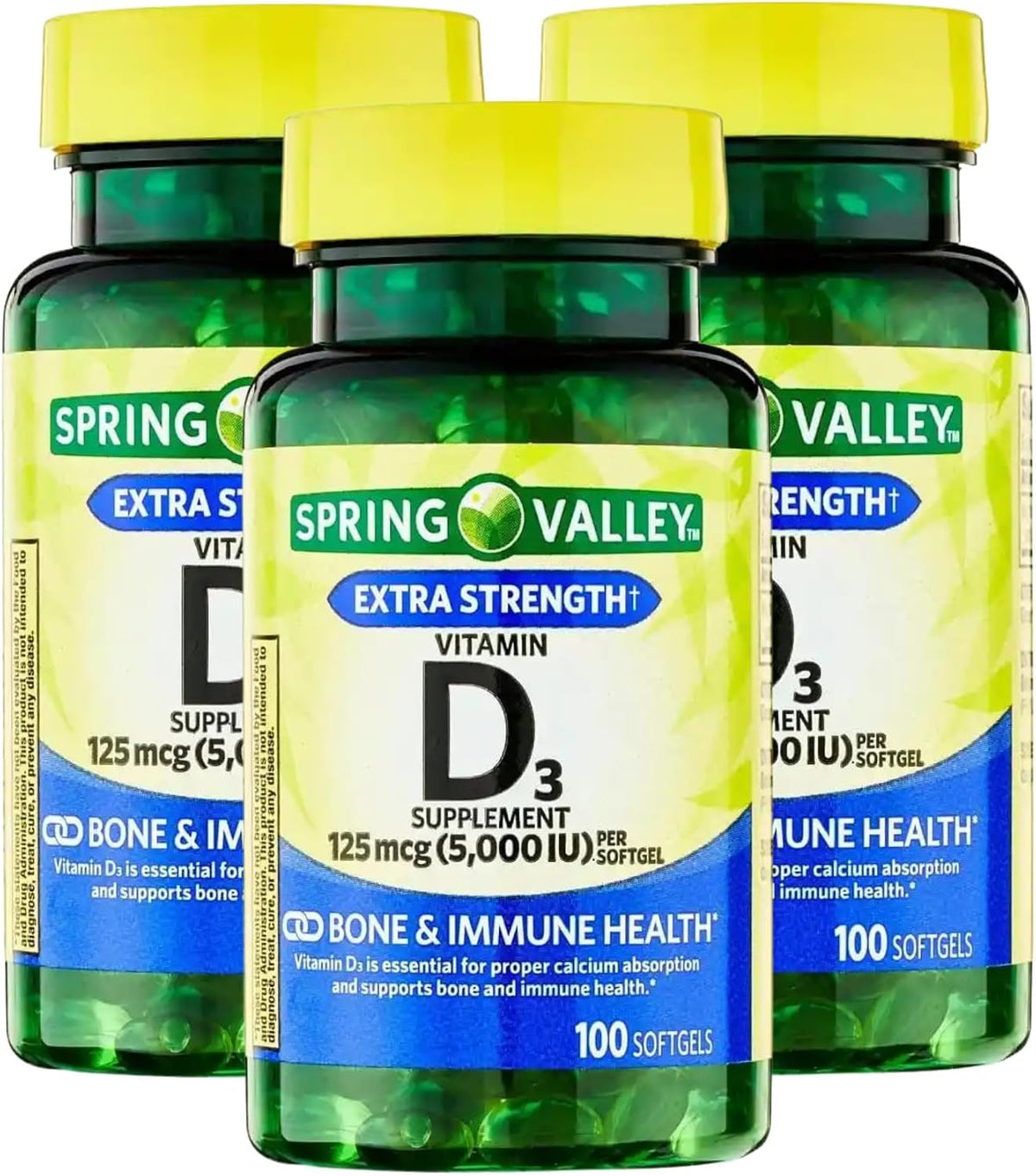 Vitamin D3 5000 IU (125 µg) – 100 Softgels, Pack of 2 - görsel 6