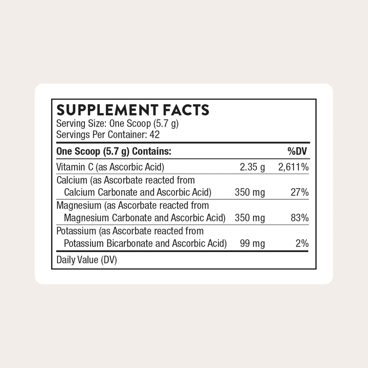 THORNE - High Potency Vitamin C - Ascorbic Acid with Calcium, Magnesium & Potassium - 42 Servings - görsel 2