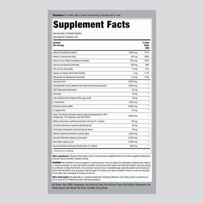 Piping Rock Antioxidant Supplements 120 Caplets – Advanced Formula with Vitamins A, C, E