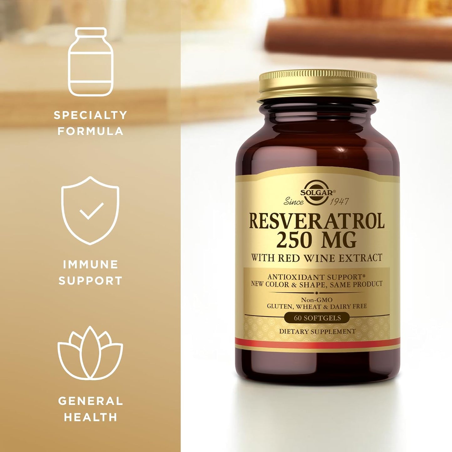 Solgar Resveratrol 250mg, 60 Softgels - görsel 5