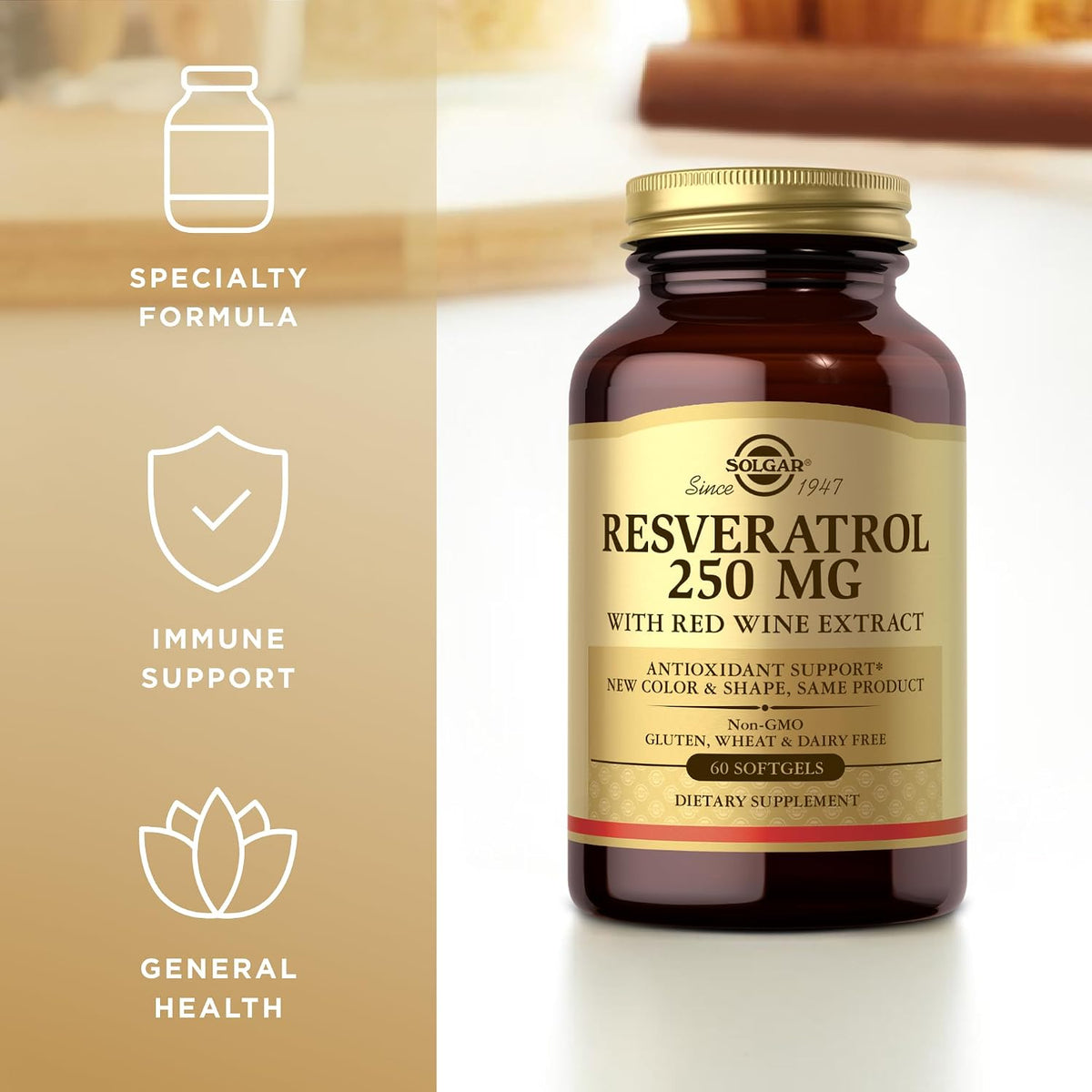 Solgar Resveratrol 250mg, 60 Softgels - görsel 5