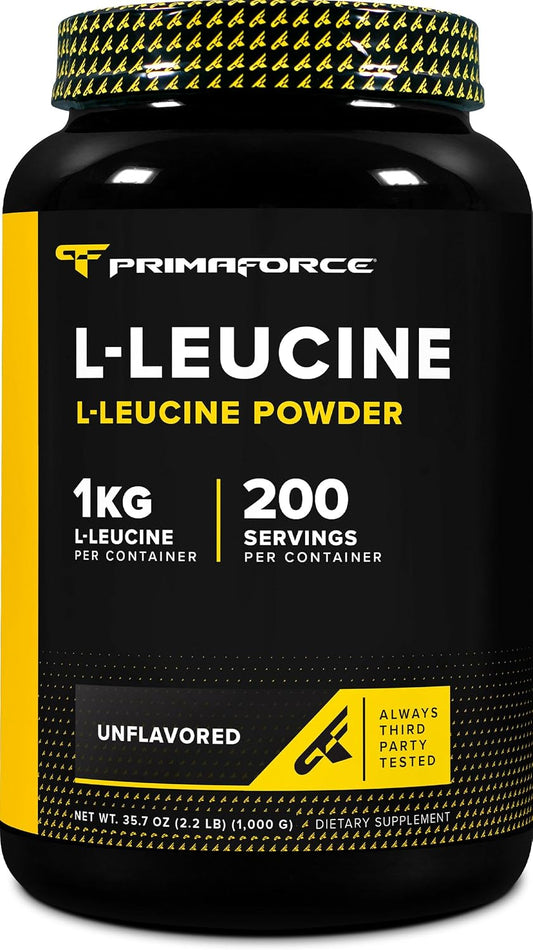 Primaforce L-Leucine Pure Powder 1 kg - Non-GM, Gluten-free, 200 Servings