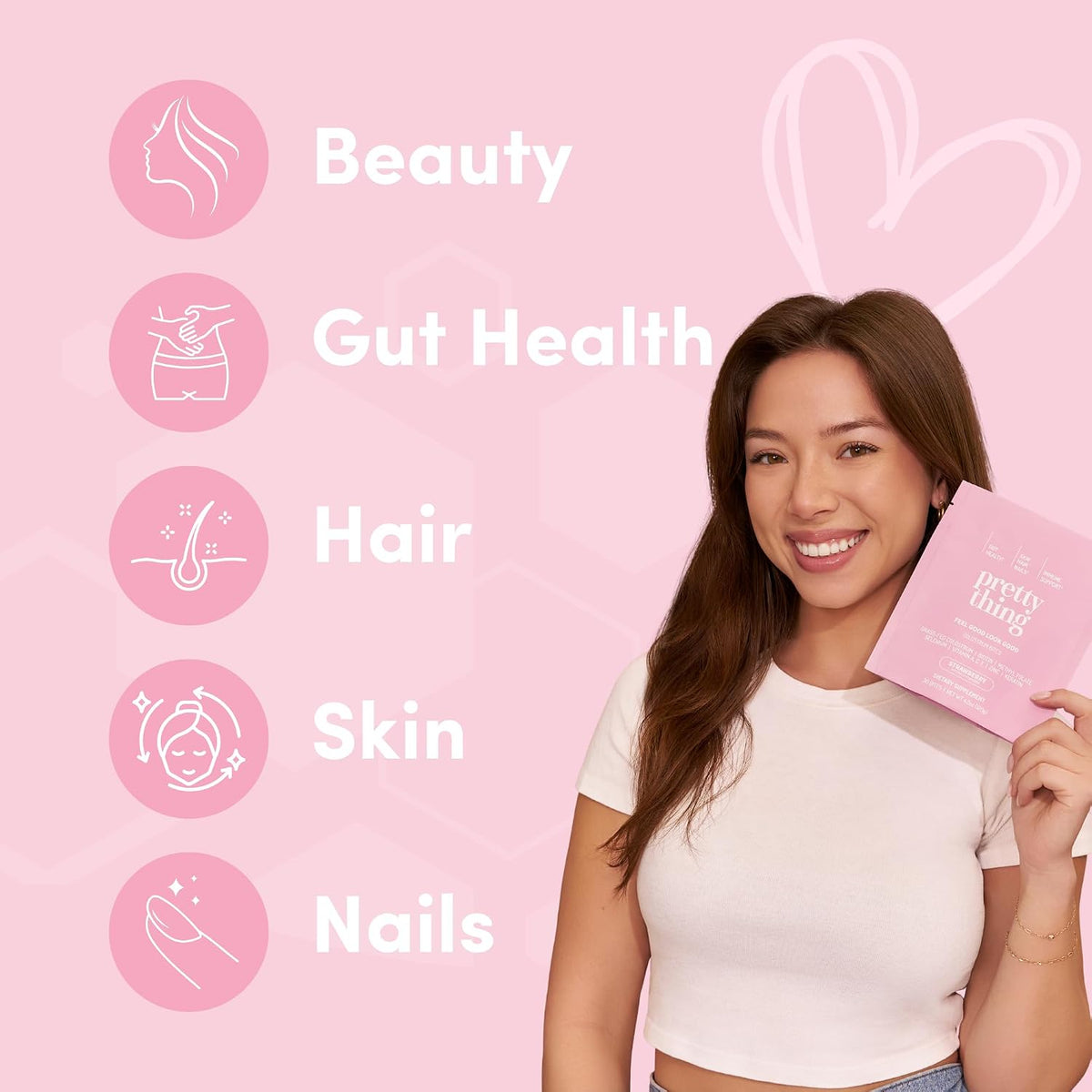 Pretty Thing Colostrum Bites for Women – 1g Bovine Colostrum Bites with Biotin, Folate, Zinc, Vitamins A, C, E – Beauty and Wellness Supplement for Hair, Skin, Gut, and Immune Health – 30 Pack - görsel 3