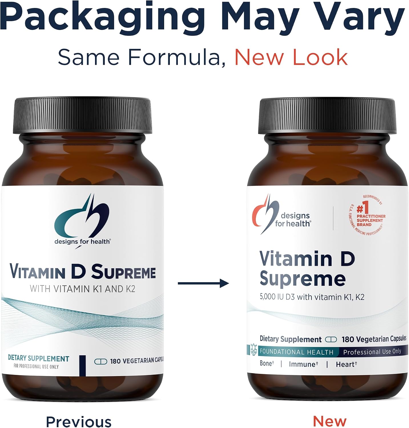 Designs for Health Vitamin D Supreme - Vitamin D3 5000 IU with K2 MK-4 & GG, 180 Capsules - görsel 5