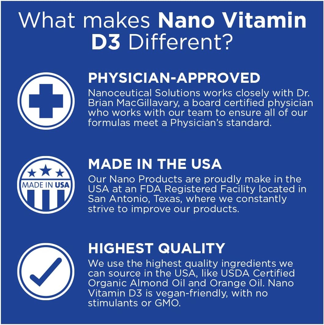 Nano Vitamin D3 Liquid Drops, 5000 IU (125 µg), Rapid Absorption, 30 ml - görsel 3