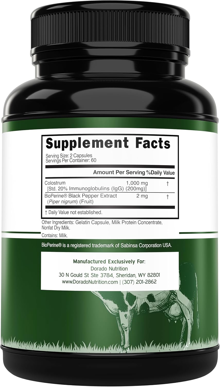 Dorado Nutrition Colostrum Supplement – 1000mg per Serving, 120 Capsules - görsel 2