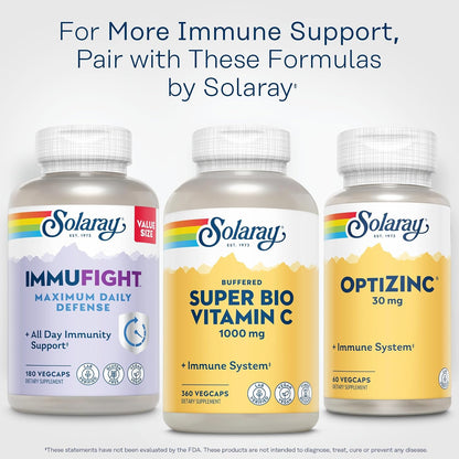 SOLARAY Super Bio Buffered Vitamin C 1000mg – Two-Stage Timed Release with Bioflavonoids – Immune System Support – High Absorption, Vegan, 60 Day Guarantee, 180 Servings, 360 VegCaps