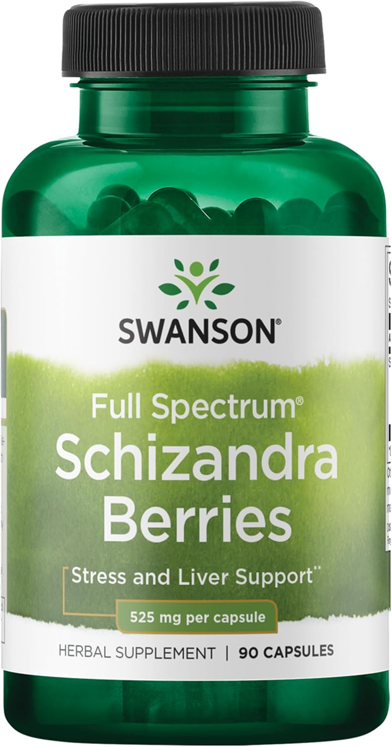 Swanson Full Spectrum Schizandra Berries - 90 Capsules, 525mg Each - görsel 1