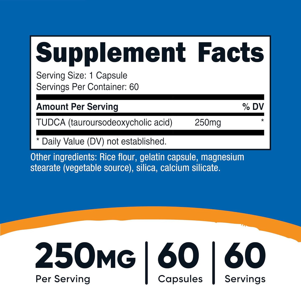 Nutricost TUDCA 250 mg, 60 Capsules (Tauroursodeoxycholic Acid) – Premium Quality - görsel 2