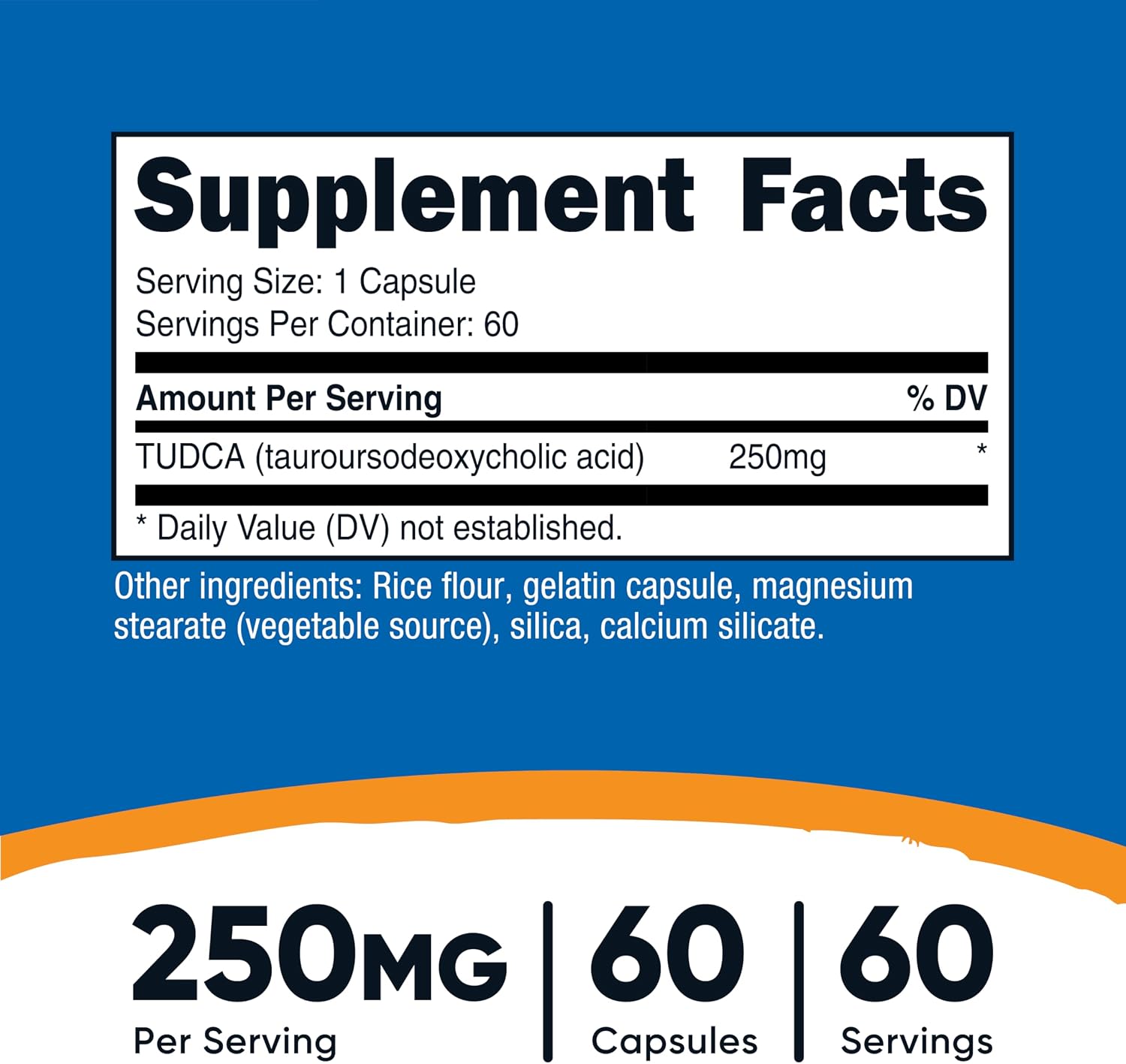 Nutricost TUDCA 250 mg, 60 Capsules (Tauroursodeoxycholic Acid) – Premium Quality - görsel 2