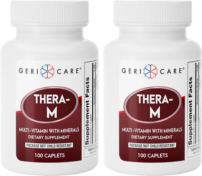 GeriCare Thera M Multivitamin Caplets, 100 Count (Pack of 2)