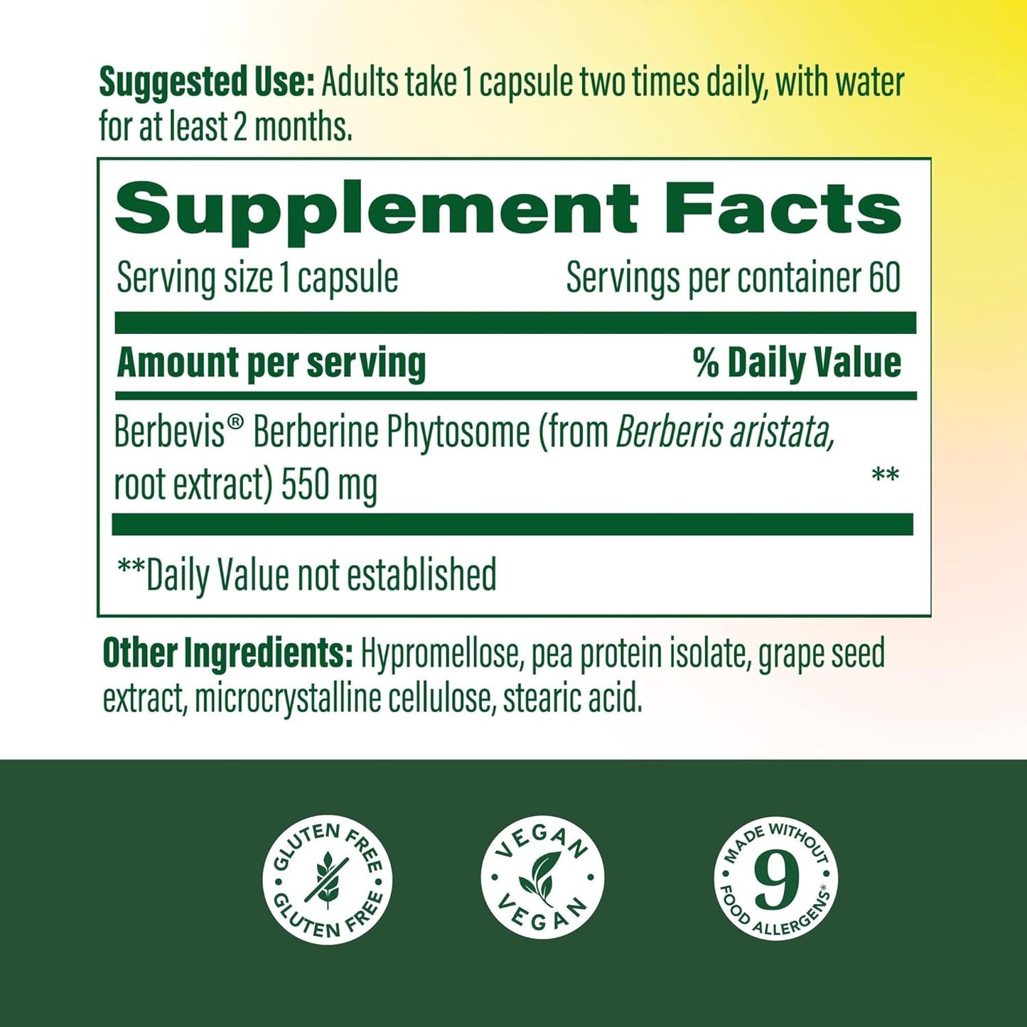 MegaFood Berberine Phytosome - 550mg, 1100mg Daily - 9x Absorption - Metabolism & Cholesterol Support - Vegan - 60 Capsules - görsel 2