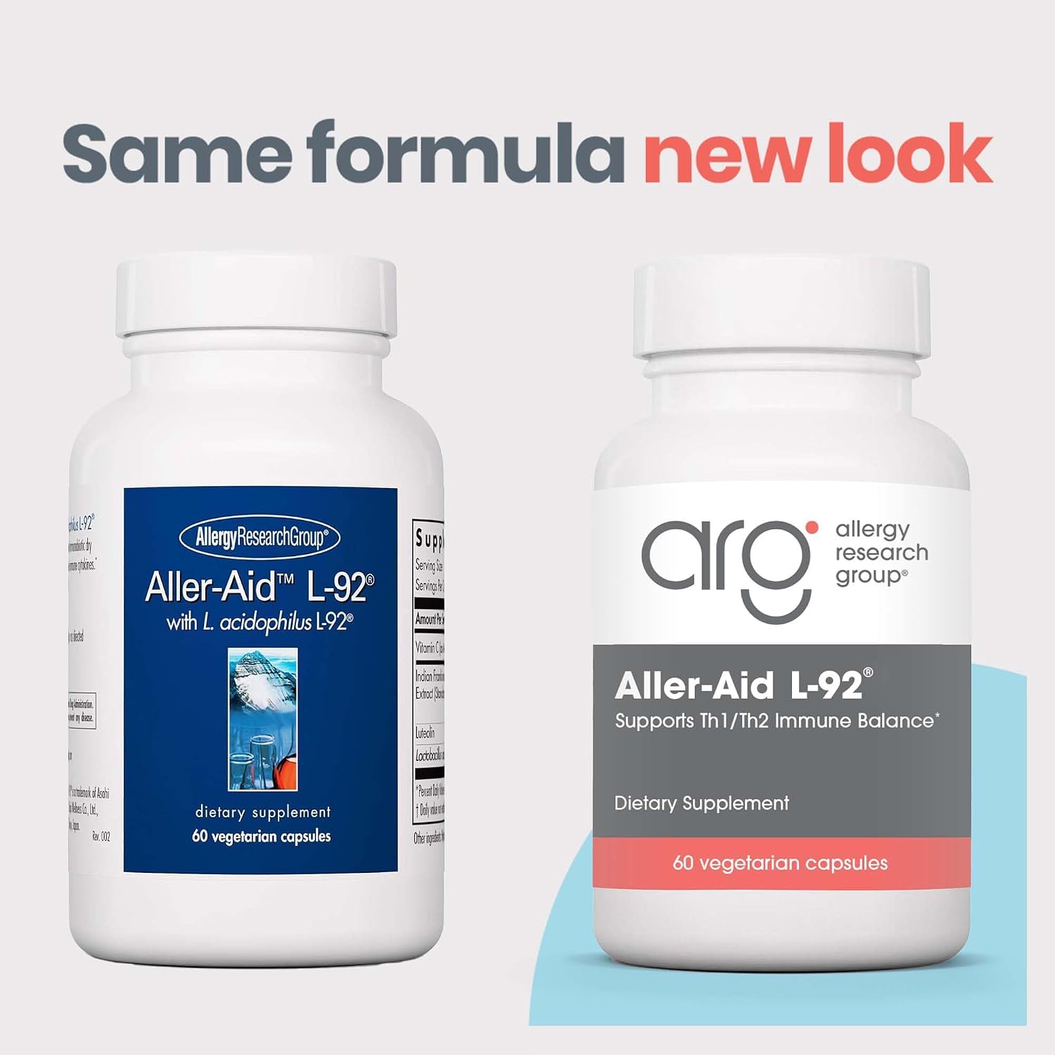 Allergy Research Group ARG Aller-Aid L-92 - Postbiotic Immune Support Supplement - L-92 with Vitamin C & Botanicals - Histamine & Seasonal Support - Hypoallergenic - 60 Servings - 60 Capsules - görsel 3