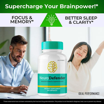 Neuro Defender Brain Supplements for Memory and Focus – Advanced Formula Nootropic Capsules (5 Pack)