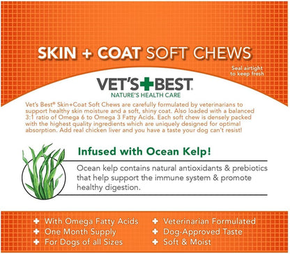 Vet's Best Skin & Coat Dog Supplements - 30 Soft Chews