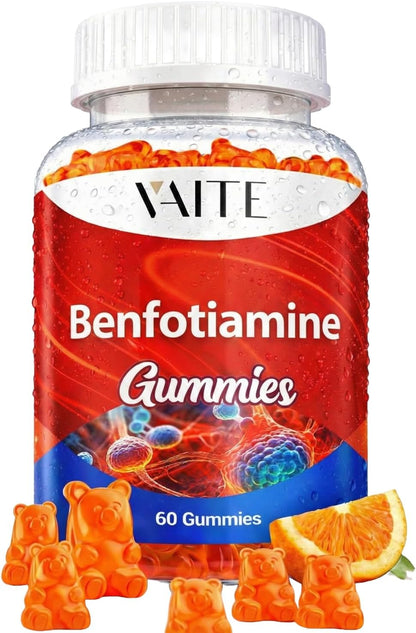 Benfotiamine 320mg Gummies with 45mg L-Leucine Supplement: Essential Vitamin B1 Complex for Men and Women, Non-GMO, Vegan & Gluten-free - Supports Metabolism, Energy & Nervous System Health